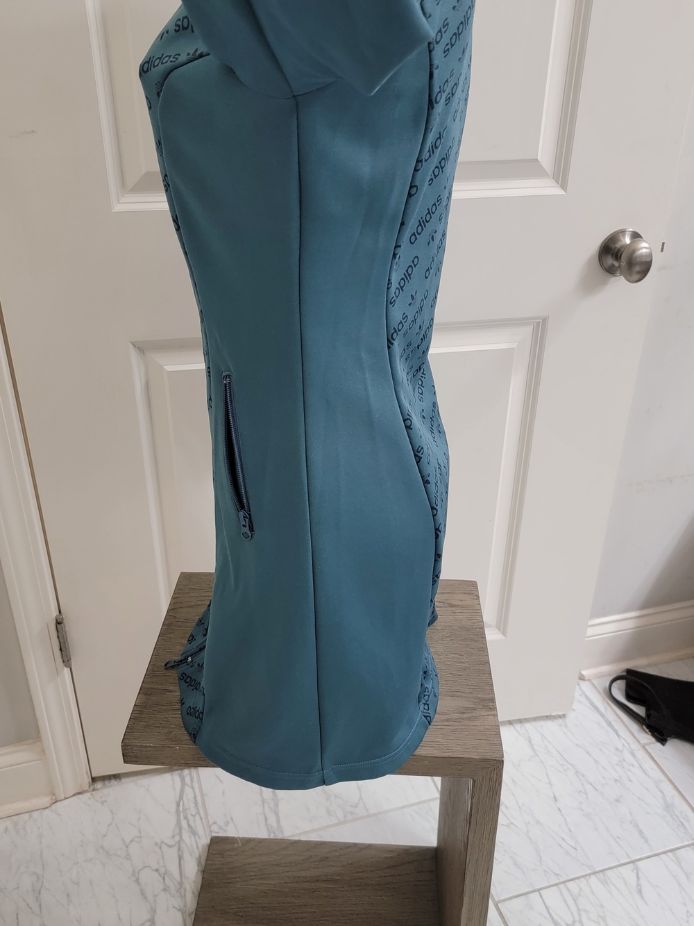 adidas Women’s Teal Zip-Front Track Dress - Picture 4 of 7